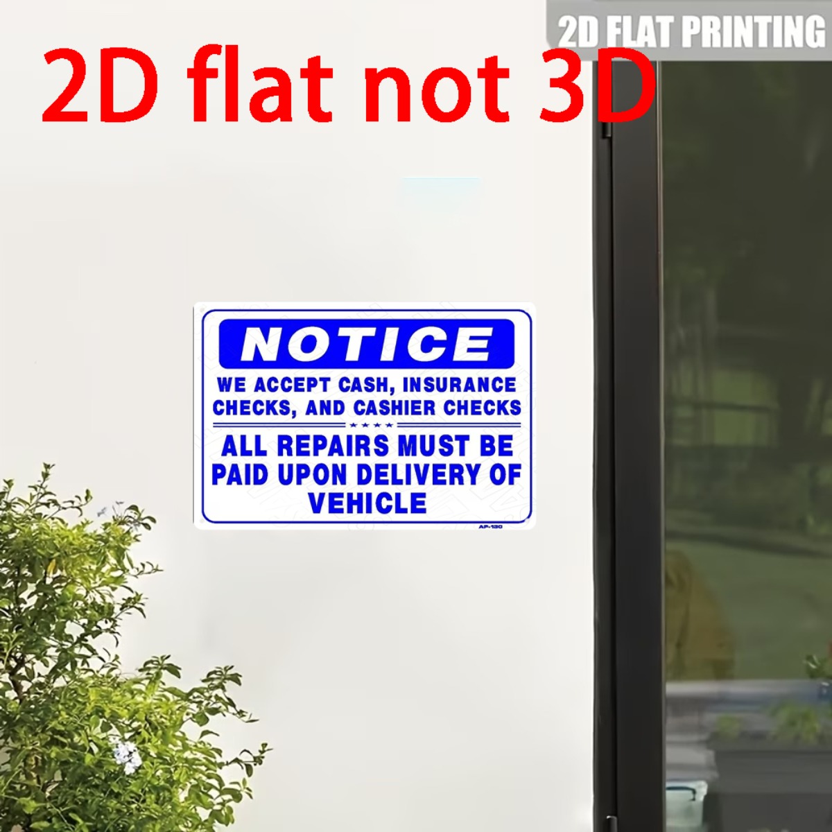 2D Flat Non‑3D Metal Wall Sign - Auto Repair Shop Insurance recension och pris