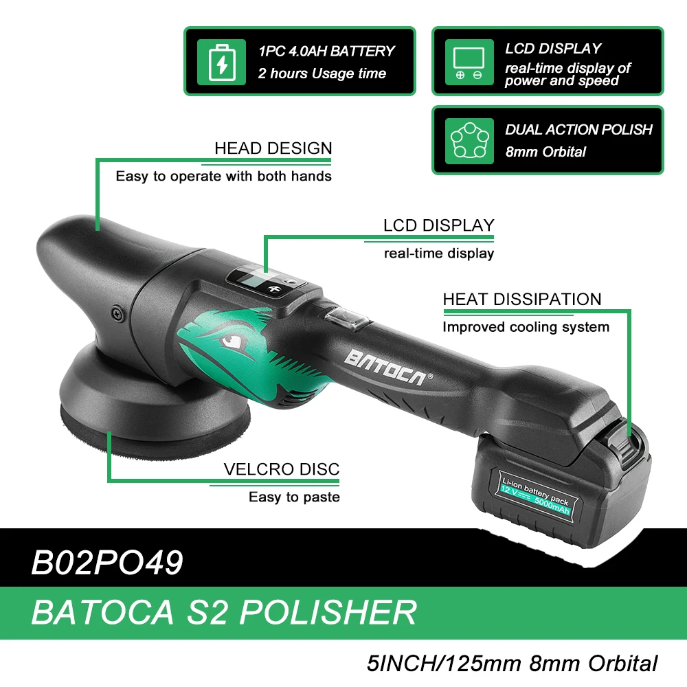 BATOCA S2 4.0Ah 5Inch Cordless - Orbital Polisher Da recension och pris